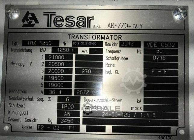 Maschine: TESAR 1,25 MVA 1250KV 